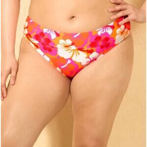 Bikini Bottom Hibiscus Print Sz L
